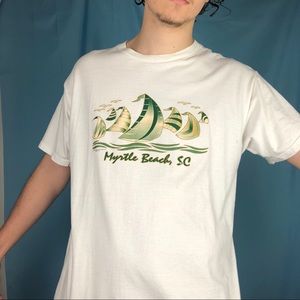 ✫   Myrtle beach sailing tee white 1990s vintage